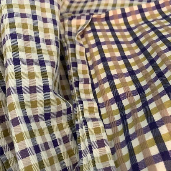 Scott Barber Checkered Button Down Shirt XL Green Purple - Picture 7 of 8